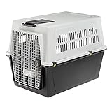 Ferplast Hundetransportbox Transportbox für große Hunde Atlas 70, Reisebox für Hunde, Sicherheitsverriegelung, Lüftungsgitter, 68,5 x 101 x h 75,5 cm Grau