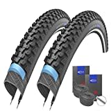 Set: 2 x Schwalbe Marathon Plus MTB Reflex Pannenschutz Reifen 29x2.25 + Schwalbe SCHLÄUCHE Autoventil