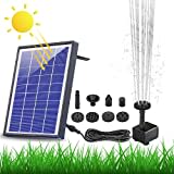 AISITIN 6.5W Solar Springbrunnen Eingebaute1500 mAh Batterie Upgraded Teichpumpe Wasserpumpe, Schwimmender Fontäne Pumpe mit 6 Fontänenstile für Garten, Vogel-Bad,Teich,Fisch-Behälter