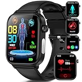 2024 Smartwatch EKG+HRV/Harnsäure/BMI/ΒΙυtｚυcker Herren Damen Gesundheitsuhr mit Telefonfunktion/SOS-Taste, 24H Herzfrequenz SPO2 Blutdruck Körpertemperatur Schlafmonitor Fitnessuhr für Android/iOS