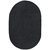 Vipanth Exports Jute-Teppich, oval, mit schwarzem Farbstoffbereich, für Wohnzimmer, 3 x 3 m, oval