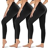 Gayhay 3er Pack Leggings Damen High Waist Sportleggings Blickdicht Sporthose für Sport Yoga Gym(Schwarz*3，L-XL)