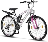 Licorne Bike Guide Premium Mountainbike in 24 Zoll Fahrrad für Mädchen Jungen Herren und Damen - 21 Gang Schaltung (bei 20 Zoll 18 Gänge)