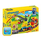 PLAYMOBIL 1.2.3 70179 Meine erste Eisenbahn mit Tunnel, Schienen und 3 Waggons zum Verbinden, ab 1,5 Jahren