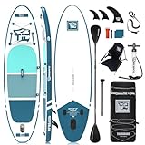 TIGERXBANG SUP Boards Stand Up Paddling Board 320x82x15cm, aufblasbare Paddle-Boards mit Doppelschläger-Paddel, Kajak-Sitz, Defender-Pro-Kollektion Blau