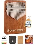 Sonodrum Kalimba "Sonolimba" mit 17 Schlüsseln in C - Dur aus Korallenholz. Daumenklavier inkl. Set mit Liederbuch, Schutztasche, Stimmhammer und weiteres. Kalimba Instrument für Kinder und Erwachsene