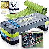 Body & Mind® Aerobic Steppbrett Elite 3-Stufen Stepper Step-Bench mit gratis Anti-Rutsch-Matte & exklusiven Trainings E-Book