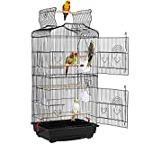 Yaheetech Vogelkäfig Vogelbauer Vogelvoliere Vogelhaus mit 4 Sitzstangen 46 x 36 x 92cm