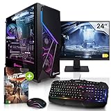 Megaport Komplett Set Gaming PC AMD Ryzen 7 5700X • GeForce RTX 4070 12GB • 24" Monitor • Windows 11 • 32GB DDR4 • 1TB M.2 SSD • WLAN • Tastatur • Maus pc Gaming komplettpaket