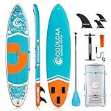 COOLCAA 354cmx86cmx15cm Stand Up Paddling Board mit Premium SUP Zubehör, Tragkraft bis 210kg, SUP Board für Erwachsene und Jugendliche Aller Niveaus