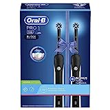 Oral-B PRO 1 750 Doppelpack Elektrische Zahnbürste/Electric Toothbrush für eine gründliche Zahnreinigung, 1 Putzprogamm, Drucksensor & Timer, 1 CrossAction Aufsteckbürste, schwarz