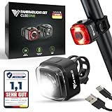 MIVELO Cube ONE Fahrradlicht Set StVZO zugelassen Fahrradbeleuchtung USB-aufladbar & 100% wasserdicht LED Fahrrad Licht vorne & hinten Rücklicht, Fahrradlampe