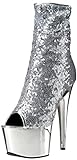 Pleaser Damen Ado1008sq/s/Sch Stiefeletten, Silber (Slv Pailletten/Slv Chrom), 39 EU