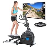 Skandika Crosstrainer CardioCross Carbon Champ Ellipsentrainer mit 24,5kg Schwungmasse, Magnetbremssystem | Multifunktionscomputer, Bluetooth, Tablet-Halterung, Kinomap | bis 150kg