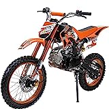 Actionbikes Motors Kinder Jugend-Cross-Dirtbike JC125 cc 17/14 | Scheibenbremsen - Kickstarter - Pocket Bike - Motorrad - Motocross - Dirtbike - Enduro (Orange)