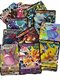 Pokemon XXL Karten Deutsch 2er-Pack Jumbo Oversized Zufällige Rarität V/VMAX/Holo/EX/GX + Heartforcards® Versandschutz