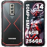 DOOGEE Blade 10 Pro(2024) Outdoor Smartphone Ohne Vertrag Android 14, 16GB+256GB(2TB) Outdoor Handy, 6.56'' HD+, 50MP+8MP Camera Baustellenhandy 5150mAh, 3 Card Slots/IP68/69K/NFC/Face ID/OTG-Rot