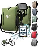 MIVELO - 3 in 1 Fahrradtasche - Rucksack - Schultertasche wasserdicht 100% PVC frei, mit gepolstertem Laptopfach, für Fahrrad Gepäckträger I Gepäckträgertasche mit Rucksack 1 STK (Olivgrün, 20L)