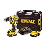 Dewalt 18 Volt 2-Gang Akku Bohrschrauber DCD791P2 (Bürstenloser Motor, 2-Gang Vollmetallgetriebe, max. Drehmoment 70 Nm, 15 Drehmomentstufen, 2x 18 Volt 5 Ah Li-Ion Akkus und Ladegerät, T-STAK Box)