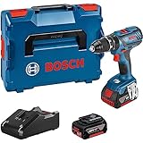 Bosch Professional 18V System Akku-Schlagbohrschrauber GSB 18V-28 (max. Drehmoment 63 Nm, inkl. 2x 4.0Ah Akku, Schnellladegerät GAL 18V-40, L-BOXX)