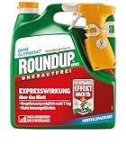 Roundup Unkrautfrei Express, 3 Liter Sprühsystem, Anwendungsfertiges Spray zur Bekämpfung von Unkräutern, Gräsern und Moos