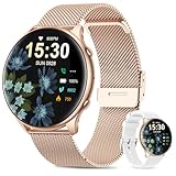 SLOKSFil Smartwatch Damen mit Telefonfunktion,1.39" HD Touchscreen/Menstruationszyklus/Herzfrequenz/Schlafmonitor/Schrittzähler/IP67 Wasserdicht/für iOS Android Rosa Gold