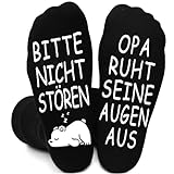 QZOSZ Opa Geschenk Socken, Socken mit Spruch Bitte nicht stören Opa ruht seine Augen aus Weihnachten Geschenke Rentner Geschenk Mann 43-46, Lustige Geburtstagsgeschenk Weihnachtsgeschenke für Männer