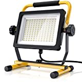 Brandson - 100W LED Baustrahler 144 SMD LEDs – Arbeitsleuchte – Bauscheinwerfer – Baulampe - Tragegriff 6000K – 10000 Lumen – 4 m Stromkabel – Metallgehäuse – IP65