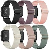 TUCOMO 6Pack Elastische Nylon Armband Kompatibel mit Amazfit GTR mini/GTS 4 Mini/GTS 4/GTS 3/GTS 2 Mini/GTS 2e/GTS 2/GTS,Loop Dehnbare Ersatzband für Amazfit Bip U Pro/Bip 3 Pro/Bip Lite Herren Damen