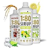 NUTRIFY Vital Fitness Drink 1:80 Sirup 3x 1 L Vorteilsset - Getränkekonzentrat mit Vitaminen und L-Carnitin zuckerfrei - ergibt 240 Liter Sportgetränk kalorienarm 3er Pack, Sirup Set 1