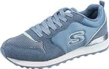 Skechers Damen OG 85 Step N Fly Sneakers, Slate Suede/Mesh/Duraleather/Light Blue Trim, 41 EU