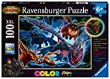 Ravensburger Kinderpuzzle - 13710 Leuchtende Dragons - Dragons-Leuchtpuzzle für Kinder ab 6 Jahren, mit 100 Teilen im XXL-Format, Leuchtet im Dunkeln, Rot, Blau, Gelb