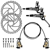 Kethvoz MTB Hydraulische Bremsen Set 4 Kolben, Scheibenbremse Fahrrad Set Vorne Und Hinten, Professionelles Bicycle Hydraulikbremsen mit 180mm bremsscheiben für Mountainbike E-Bike Rennrad Reiten