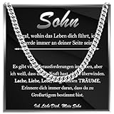 FAOMZQ Geschenk für Sohn, Edelstahlkette für Sohn, Halskette Geschenke für Sohn, An meinen Sohn Geschenke von Mama Papa zum Geburtstag Weihnachten Abschluss