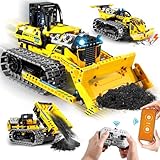 INSOON 3 IN 1 Ferngesteuertes Technik Auto Bauspielzeug Set - 452 Stück Bulldozer, Kipplaster, Raupenfahrzeug, STEM Technic Bausätze Spielzeug Geschenke für Kinder Jungen ab 6 7 8 9 10 11 12+ Jahren