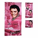 Elvis Presley 3-teiliges Badetuch-Set, rosa mit Gitarren, Mid-South Products