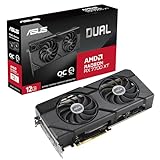 ASUS Dual Radeon RX 7700 XT OC Edition 12GB GDDR6 Gaming Grafikkarte (AMD Radeon RX7700XT, PCIe 4.0, 1x HDMI 2.1, 3X DisplayPort 2.1, DUAL-RX7700XT-O12G, schwarz)