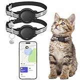 JIARUI Yuan Cat Tracker (2 Pack) GPS Tracker für Katzen Keine monatliche Gebühr Funktioniert mit Apple Find My (nur iOS) GPS Ortungsgerät mit abbrechbarem Halsband für Katzen