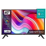 Hisense 40E4KT 101cm (40 Zoll) Fernseher Full HD Smart TV, Triple Tuner DVB-T2 / T/C / S2 / S, Works with Alexa, WiFi, Game Mode, Hotel Mode, Schwarz [2023], Betriebsystem VIDAA U