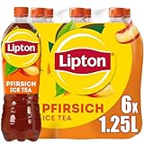 LIPTON ICE TEA Peach, Eistee mit Pfirsich Geschmack, EINWEG (6 x 1.25L)