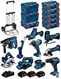 BOSCH Kit 18V BK1001 (GST 18V-LI S +GKS 18V-LI +GBH 18V-21 +GWS 18-125V-LI +GSR 18V-55 +GSA 18V-LI C +GDX 18V-180 +GLI 18V-300 +GHO 18V-LI +GSS 18V-10 +3 Batterien 4,0Ah +Ladegerät +8xL-Boxx +Caddy)