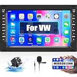 Android 13 Doppel Din Autoradio für VW T5 Golf 4 Bora Polo MK5 Passat B5 Jetta Peugeot 307, 7 Zoll 2 Din Auto Stereo Radio mit GPS Navigation WiFi Bluetooth Freisprecheinrichtung FM SWC+Rückfahrkamera