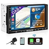 URVOLAX 2Din Autoradio Mit Bildschirm DAB+,7 Zoll Wireless CarPlay with Apple Android Auto Car Play Digital Media Receiver HD Touch Screen Display Navi Bluetooth 5.0 FM Siri Google Assistant