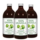 3 x 100% GRAVIOLA Direkt-Saft -unfiltriert & vegan- (3 x 500ml), aus 100% Graviola Püree. Stachelannone, Soursop, Corossol, Guanabana.