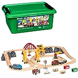 BRIO World 33097 Frachten Set Deluxe - Schienenset mit batteriebetriebener Frachtlok und Eisenbahn Zubehör - Kleinkindspielzeug empfohlen ab 3 Jahren, tolles