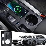 Singkin Kabelloses Auto Ladegerät für Audi Q3/Q3 Sportback/RS Q3 2023–2019 Schnellladendes Handy-Ladegerät für Neues Audi Q3 Mittelkonsolen-Zubehör für iPhone Galaxy, Geschenk für Audi Q3-Besitzer