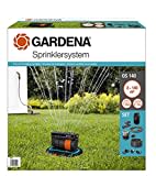 Gardena Sprinklersystem Komplett-Set mit Versenk-Viereckregner OS 140: Bewässerungssystem für quadratische und rechteckige Flächen bis max 140 m², ebenerdig montiert (8221-20) Standard