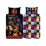 FNAF Five Nights at Freddy's Einzelbettbezug, Freddy Fazbear's Pizza-Design, offizielles Lizenzprodukt, wendbar, zweiseitiges Design