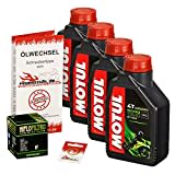 Motul 10W-40 Öl + HiFlo Ölfilter für Honda CBR 600 F, 87-00, PC19 PC23 PC25 PC31 PC35 - Ölwechselset inkl. Motoröl, Filter, Dichtring