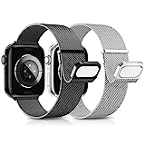 AMSKY 2 Stück Band Kompatibel mit Apple Watch Armband 44mm 40mm 46mm 45mm 42mm 41mm 49mm 38mm, Dual Magnet Edelstahl Metall Kompatibel mit iWatch Armband Se Ultra Series 10 9 8 7 6 5 4 3 2 1